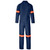 Trade Polycotton Conti Suit Reflective Arms & Legs - Orange Tape - Navy, Azulwear Safety Workwear
