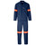 Trade Polycotton Conti Suit Reflective Arms & Legs - Orange Tape - Navy, Azulwear Safety Workwear