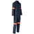 Side view of the 100% Cotton Denim Conti Suit with Orange Reflective Tape by Azulwear Workwear South Africa