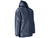 Navy blue Arctic Double-Lined Freezer Jacket from Azulwear shown from a side view, showcasing the thick profile of the 250gsm thermal wadding padding, snug elasticated cuffs, and heavy-duty arm fit engineered for maximum cold-storage durability across Southern Africa