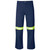 Premium Polycotton Pants Reflective Legs - Yellow Tape - Navy, Azulwear Safety Workwear