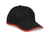 Black/Red New Jersey structured six-panel headwear with custom screen-printed design, wholesale clothing supply by Azulwear Gqeberha.
