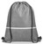Grey Brighton Non-Woven Drawstring Bag from Azulwear South Africa lifestyle shot of a person carrying the bag to show its practical size for events and giveaways.