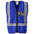 Hi-Viz Reflective Full Zip Vest - Royal Blue, Azulwear Safety Workwear