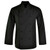 Front view of the Black Stanley Long Sleeve Chef Jacket by Azulwear, showcasing the sleek black fabric, structured double-breasted layout, and professional long sleeves engineered for high-performance hospitality chef wear in Cape Town, Western Cape