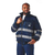 Navy Dromex Storm Apollo Jacket front view, ideal for security patrols, outdoor construction, and logistics crews by Azulwear Workwear Gauteng, South Africa.