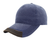 Navy blue and brown Max Wash 5 Panel Cap from Azulwear, displaying the vintage pigment-dyed cotton crown, brown oilskin peak detail, and adjustable back strap closure ideal for casual outdoor lifestyle wear and custom branding in Cape Town