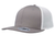 Grey and White front view of a custom embroidered classic UFlex 6 panel trucker hat, high-volume corporate gifts by Azulwear South Africa.
