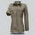 Olive Safari Raptor Long Sleeve Shirt Ladies by Azulwear, showcasing the heavy-duty breathable bush shirt construction specially tailored for premium women's outdoor and field workwear across South Africa.
