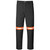 Trade Polycotton Pants - Orange Reflective Legs - Black, Azulwear Safety Workwear