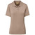 Khaki UV protection ladies polo shirt featuring a vented mesh back and embroidered company logo, corporate golf day apparel by Azulwear Durban.