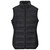 Front view of the Ladies Aurora Bodywarmer from Azulwear, available in black, navy blue, and grey. Features a unique asymmetrical quilting pattern, perfect for premium corporate uniforms and branded staff clothing