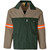 Premium Two-Tone Polycotton Jacket Reflective Arms - Orange Tape - Olive, Azulwear Safety Workwear