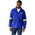 Royal blue premium 100% cotton jacket with yellow reflective arms tape from Azulwear South Africa, showcasing the front view of this heavy-duty industrial safety workwear garment. Courier delivery across South Africa.