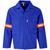 Premium 100% Cotton Jacket Reflective Arms - Orange Tape - Royal Blue, Azulwear Safety Workwear