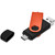 Orange Promotional black 8GB swivel memory stick featuring custom company logo printing, Azulwear Centurion.