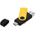 Yellow Branded 8GB black twister USB flash drive with custom printed logos, Azulwear Umhlanga.