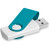 Altitude Axis Gyro White Flash Drive - 16GB Turquoise, Azulwear Promotional Gifts & Branding