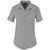 Grey Ladies Short Sleeve Nottingham Shirt made from lightweight 110g herringbone polycotton fabric, designed for smart corporate shirts and professional workwear across South Africa.