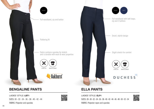 Ladies Bengaline Pants- Black