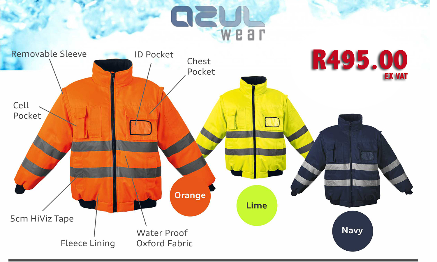 HI VIS BUNNY JACKETS ON SALE R495.00 EX VAT Azulwear Corporate