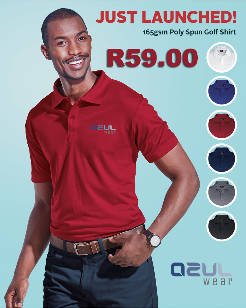 R59.00 GOLF SHIRTS 165g Azulwear Corporate & Workwear Clothing Suppliers Custom Branding