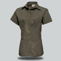 Ladies Safari Pigeon Cap Sleeve Blouse - Sage