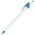 Slim White Barrel Ballpoint Pen - Pale Blue