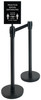 Winco 2pc Black Stanchion Set with 1 Social Distancing SignInclud