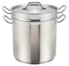 Winco 12qt S/S Double Boiler w/Cover, Induction-Ready