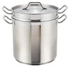 Winco 20qt S/S Double Boiler w/Cover, Induction-Ready