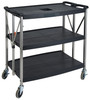 Winco Folding Utility Cart,38-3/4”Wx20-3/4”Dx36”H,PP Shelves,SS Up