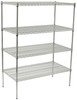 Winco 4-Tier Wire Shelving Set, Chrome Plated, 24" x 36" x 72"