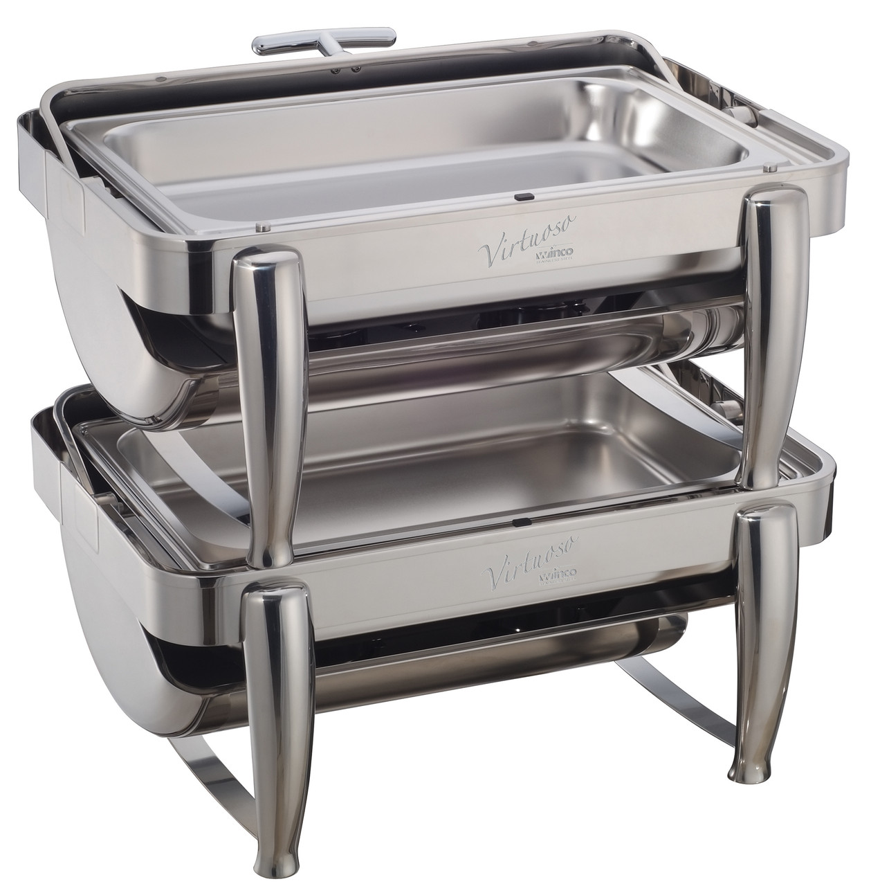Winco Virtuoso 8qt Full-size Chafer, Roll-top, S/S, Extra Heavywei
