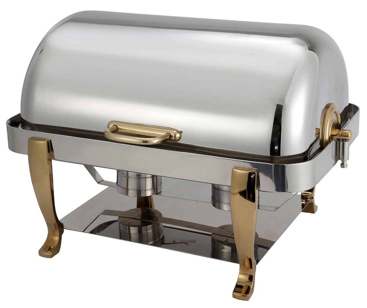 Winco Vintage 8qt Full-size Chafer, S/S, Gold Accent, Extra Heavyw