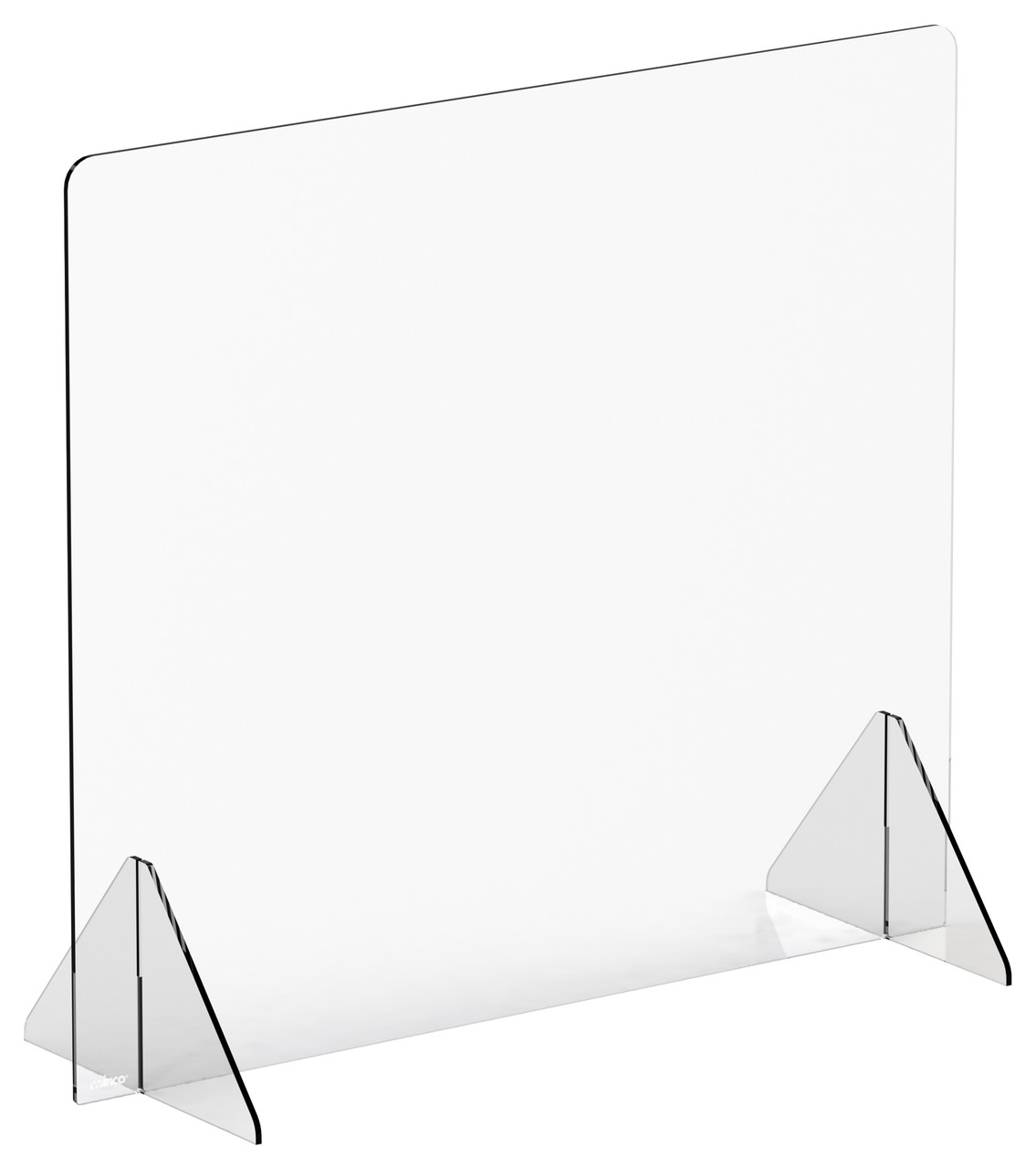 Winco Countertop Clear Safety Shield, 36”W x 32”H x 14"D, Acrylic