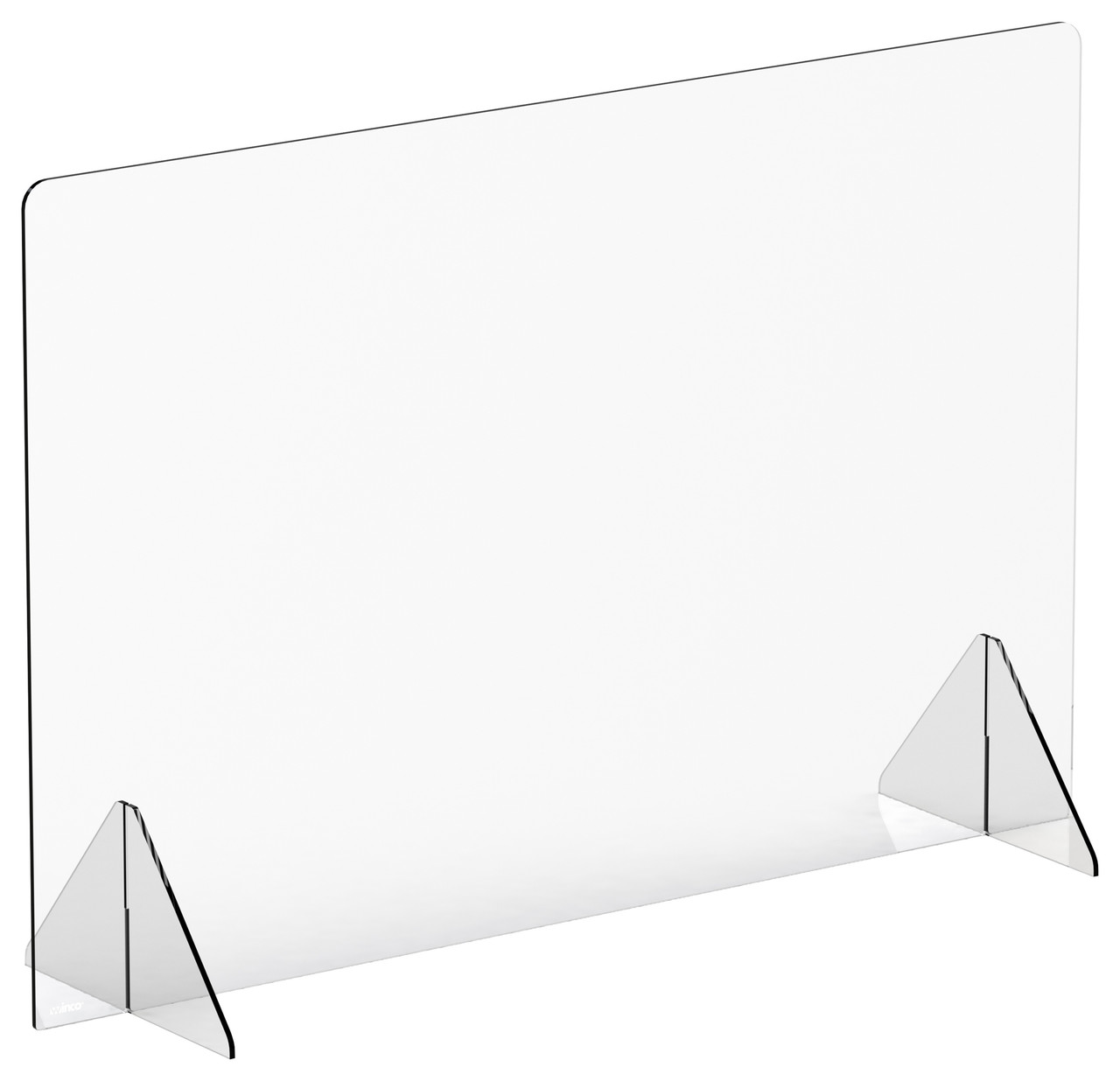 Winco Countertop Clear Safety Shield, 48”W x 32”H x 14"D, Acrylic