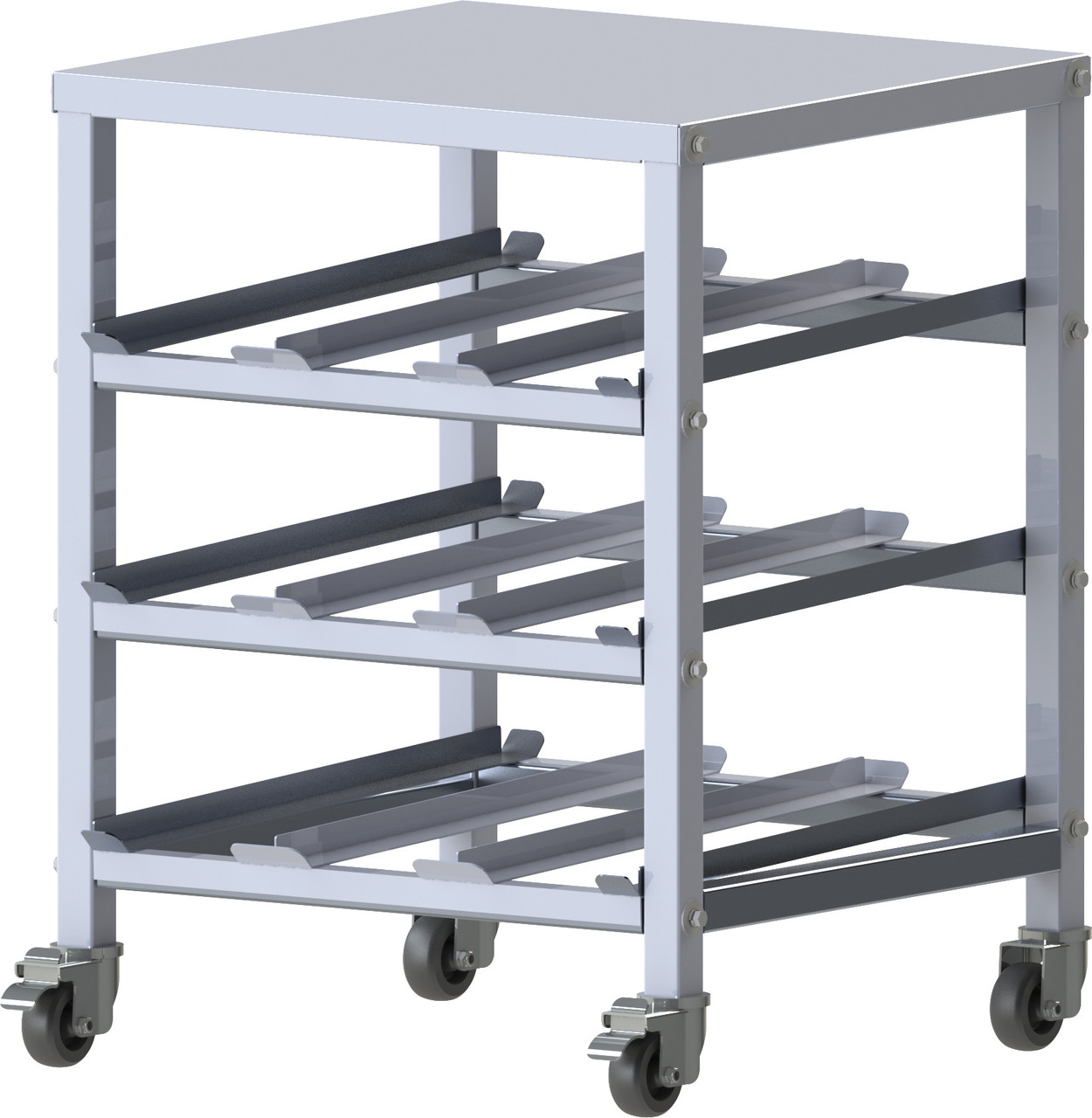 Winco Can Storage Rack, Under-Counter, Mobile, 3-Tier, Heavy Duty,