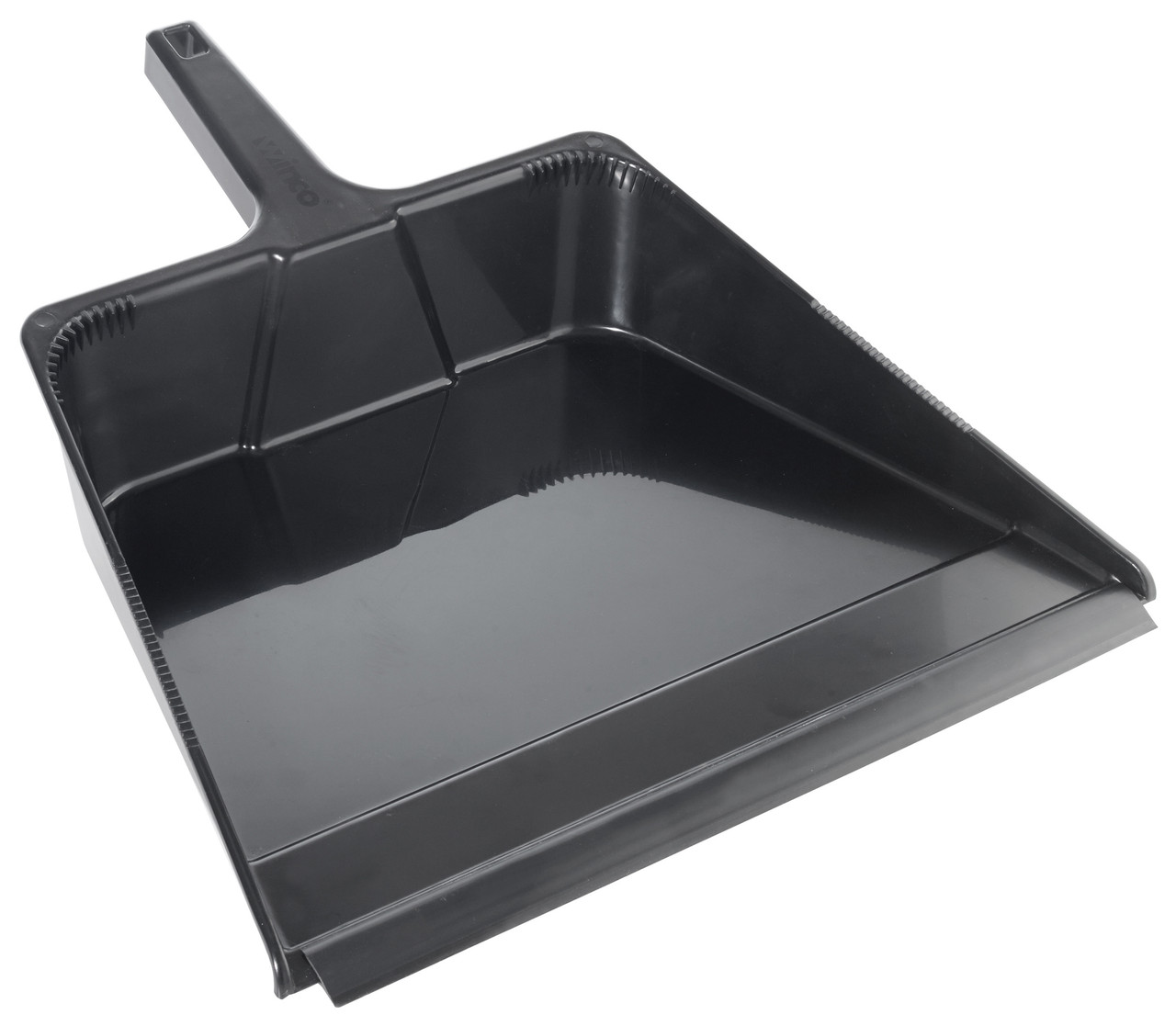 Winco Large Dust Pan, 16” x 18” x 5-1/4”, Plastic, Black