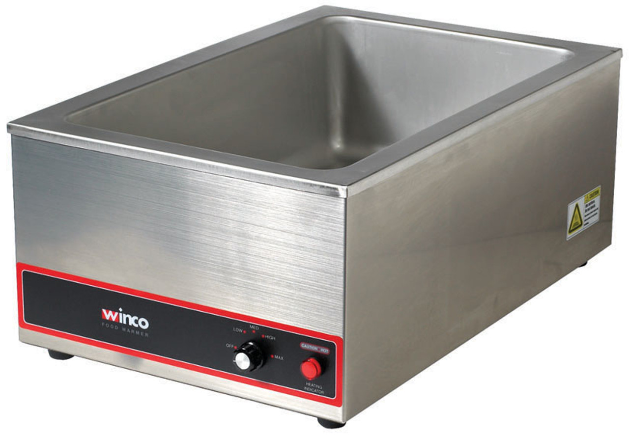 Winco Full-Size Food Warmer, 20" x 12" Opening, Wet Well Use