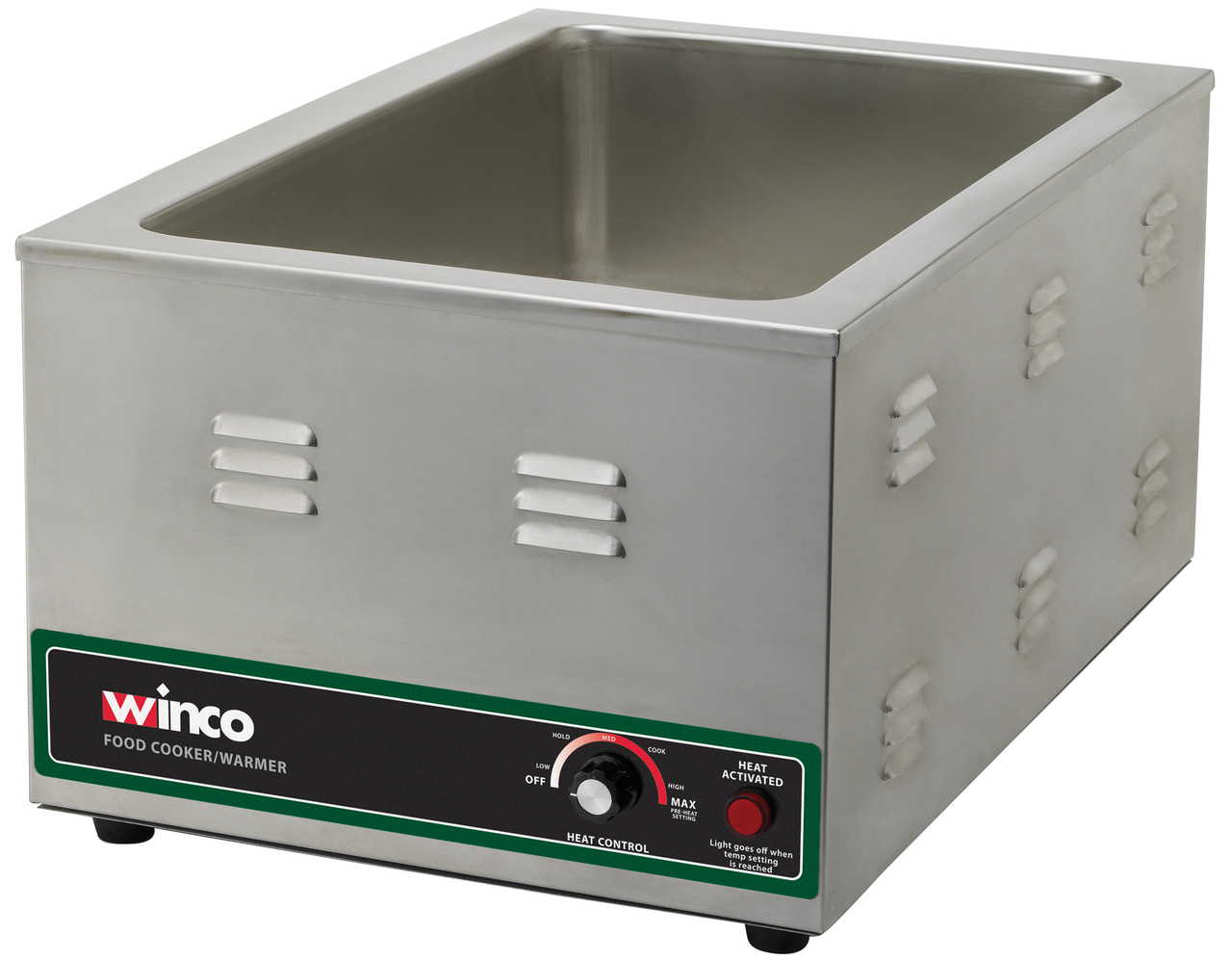 Winco Full-Size Food Cooker/Warmer, 20" x 12" Opening, Wet Well Us