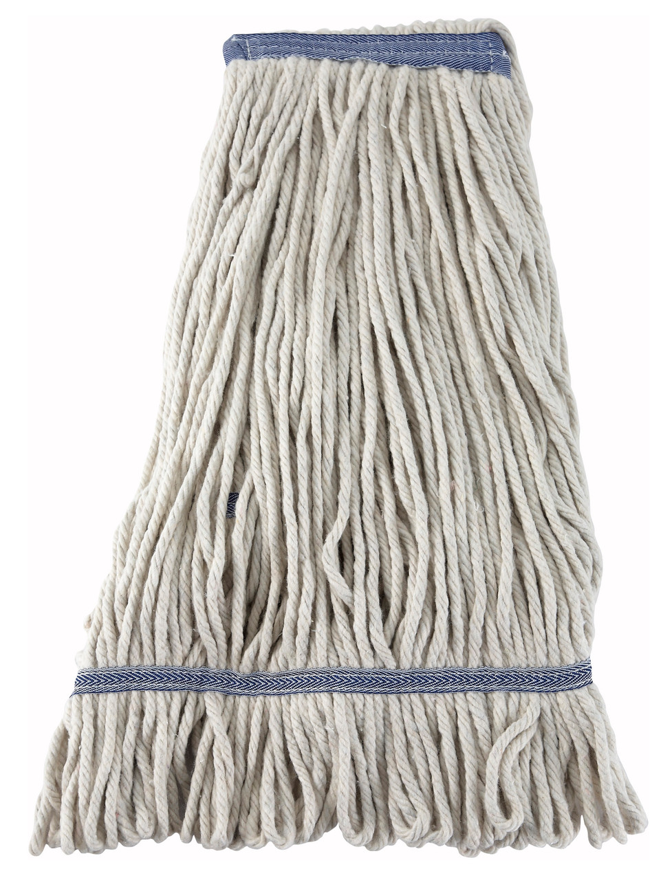 Winco Cotton-Poly Blend Loop-End Wet Mop Head, 24oz, White Tailban