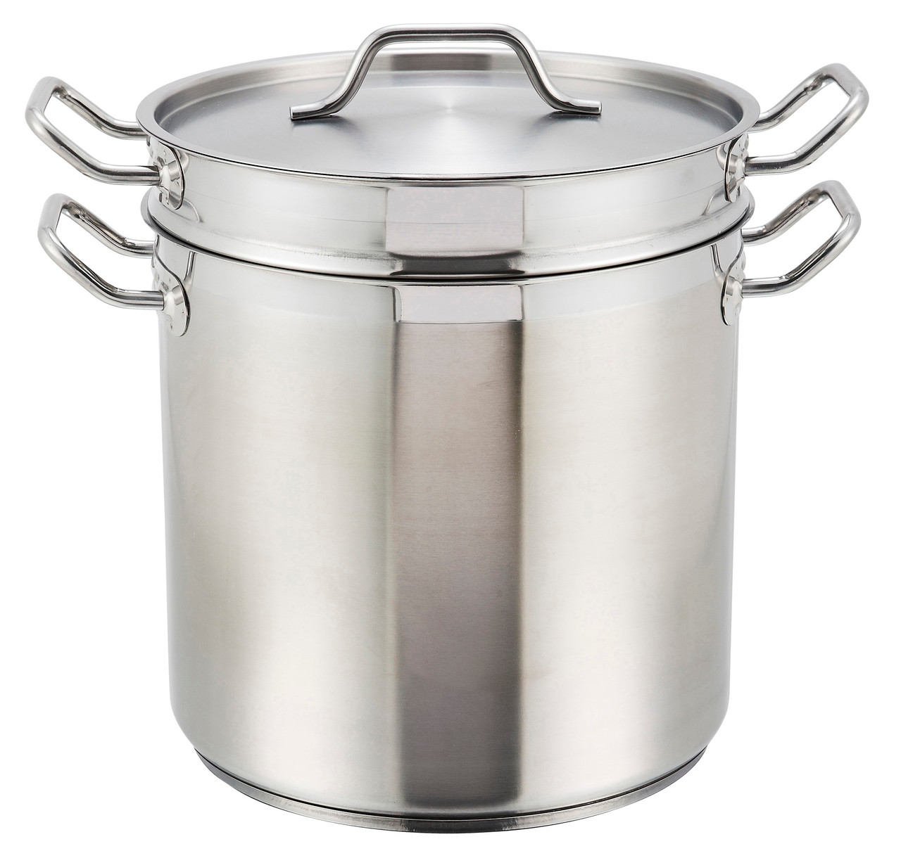 Winco 8qt S/S Double Boiler w/Cover, Induction-Ready