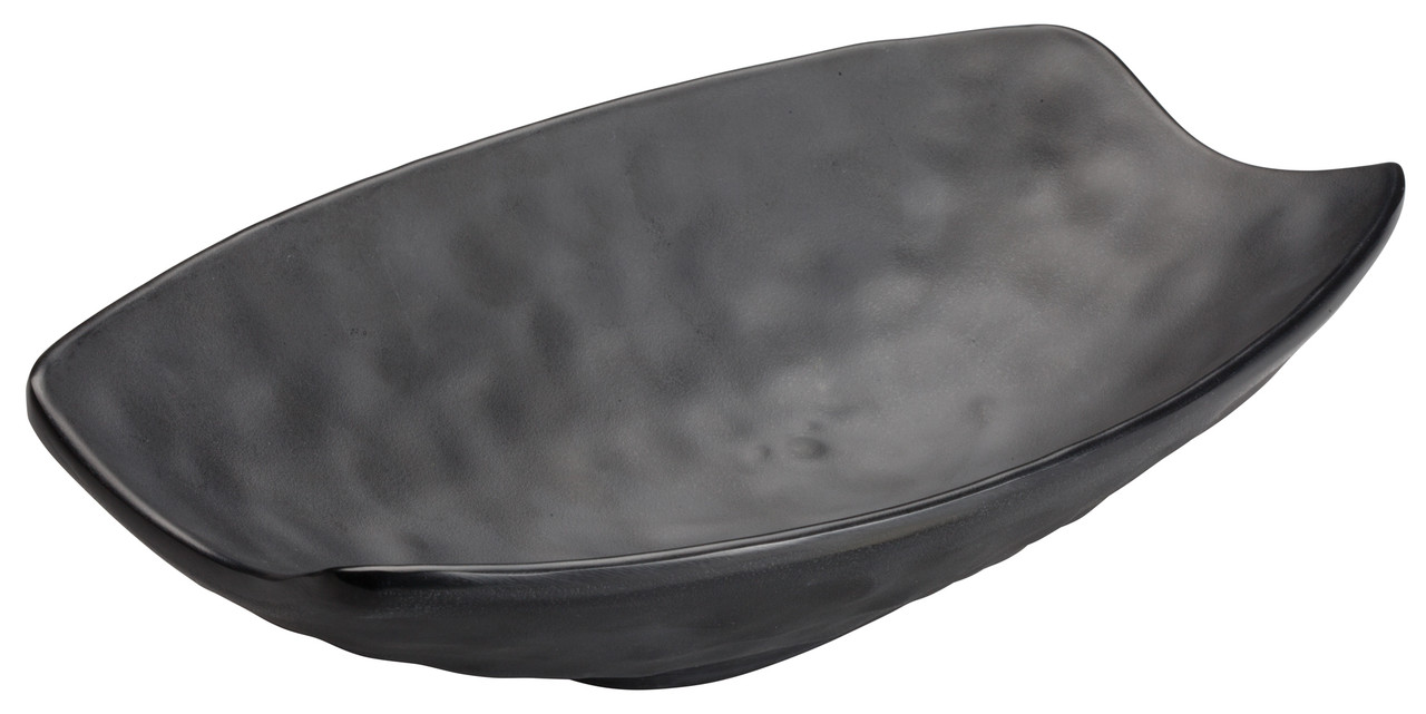 Winco KAORI 10" x 6-1/4" Melamine Oval Bowl, Black, 24pcs/case