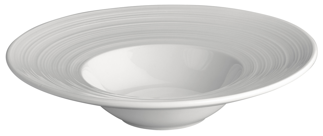 Winco ZENDO 10-1/2"Dia. Porcelain Bowl, Bright White, 12 pcs/case