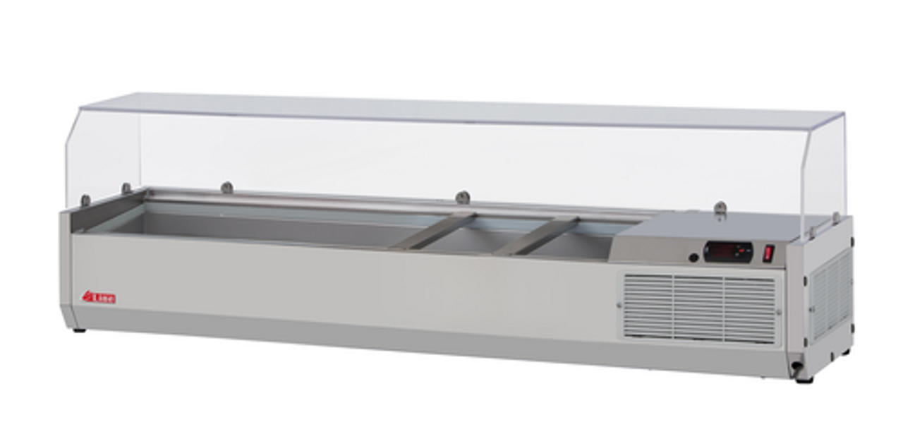 Turbo Air Countertop Salad Table - 47"L - GN 1/4 size - Clear Hood CTST-1200G-N