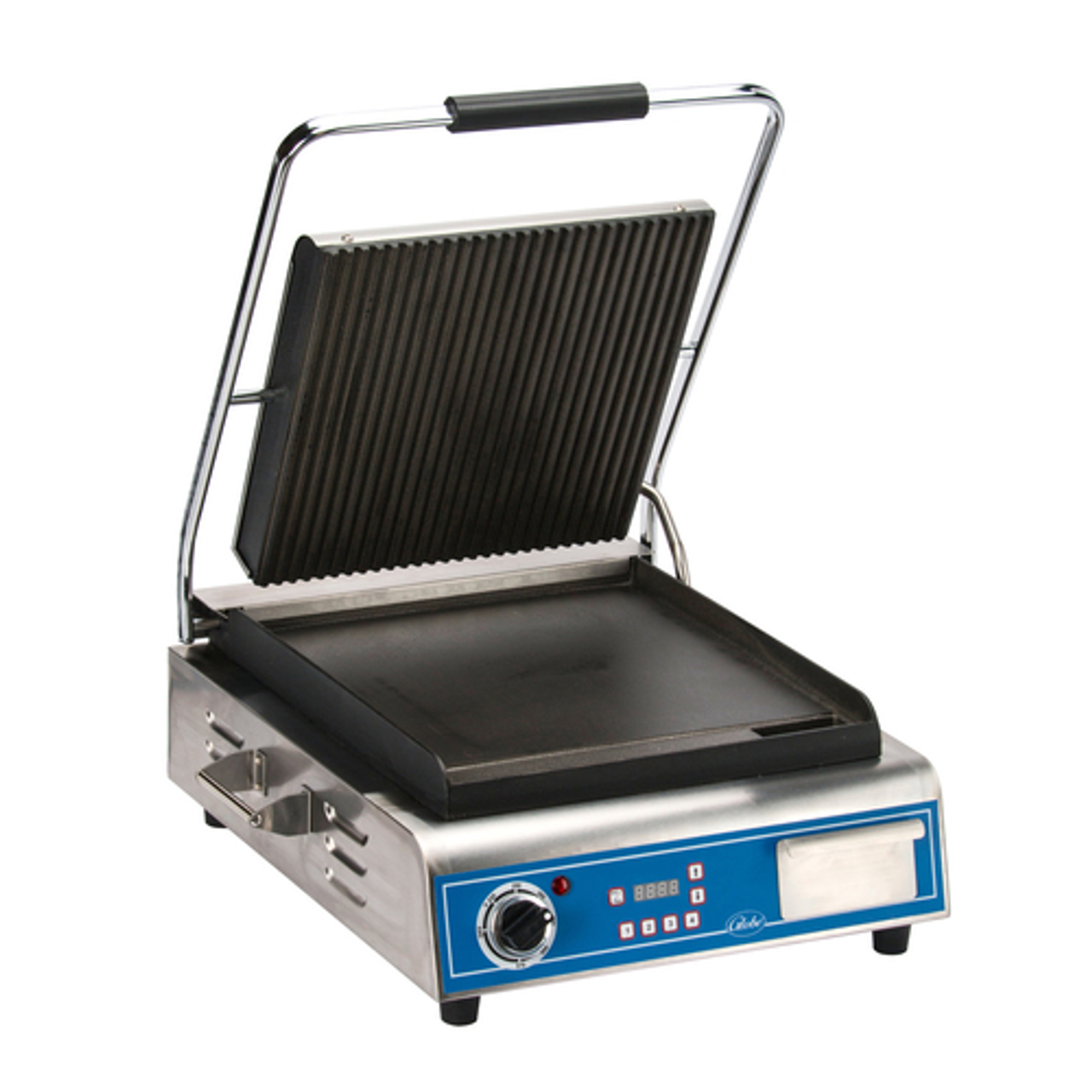 Sandwich/Panini Grill, single, countertop, electric, grooved top/smooth bottom, 14" x 14" GPGS14D