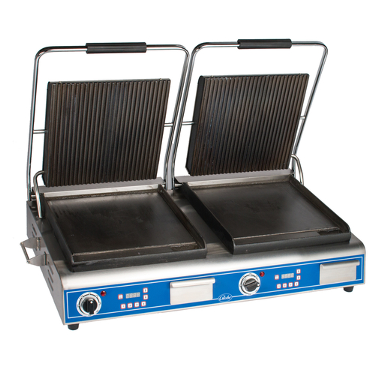 Sandwich/Panini Grill, double, countertop, electric, grooved top/smooth bottom, (2) 14" plates GPGSDUE14D
