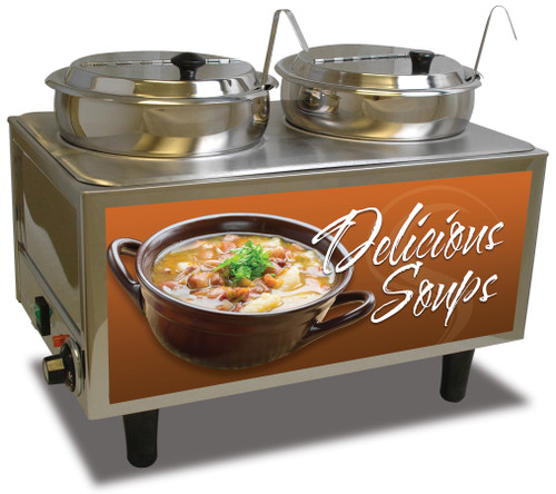 Winco Benchmark Soup Station - 2 Ladles & Lids, 120v