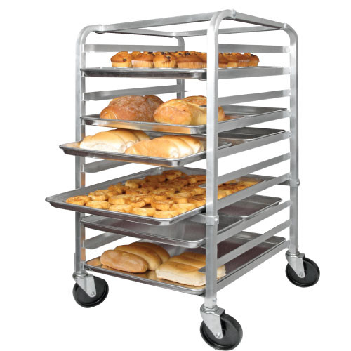 Winco Sheet Pan Rack, Half-Height, 10-Tier, 3" Spacing, Aluminum,